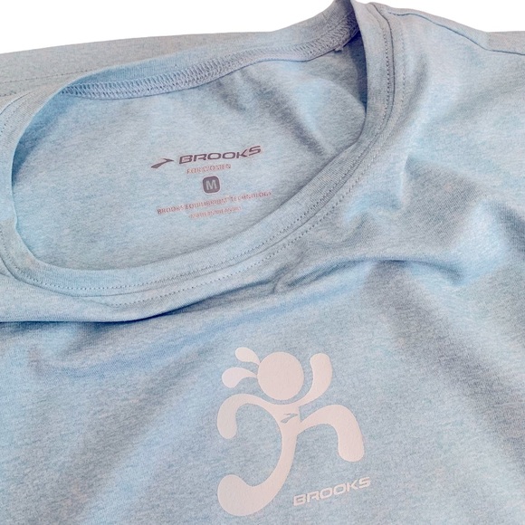 Brooks Running Distance Graphic Technical Tee Blue - Picture 6 of 13